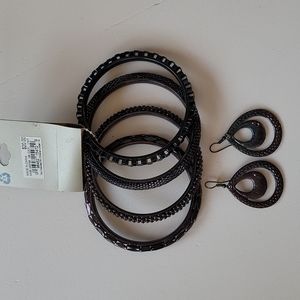 Bronze bracelets and earrings